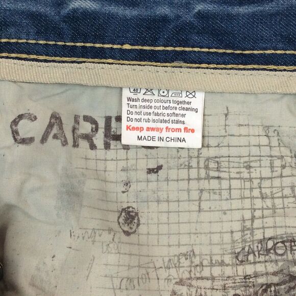 Crafted Men’s Denim Shorts Size 32 Distressed Button Fly Cuffed Pockets Walking - Picture 7 of 12